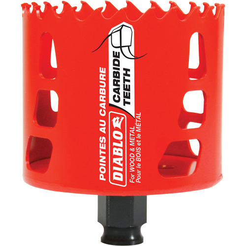Scie cloche pour bois et m&eacute;tal, 3", Profondeur de la coupe 2-3/8", Carbure Auto-Cam