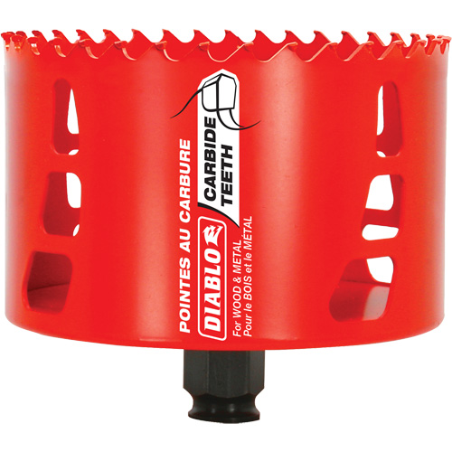 Wood & Metal Hole Saw, 4-1/8", 2-3/8" Depth of Cut, Carbide Auto-Cam