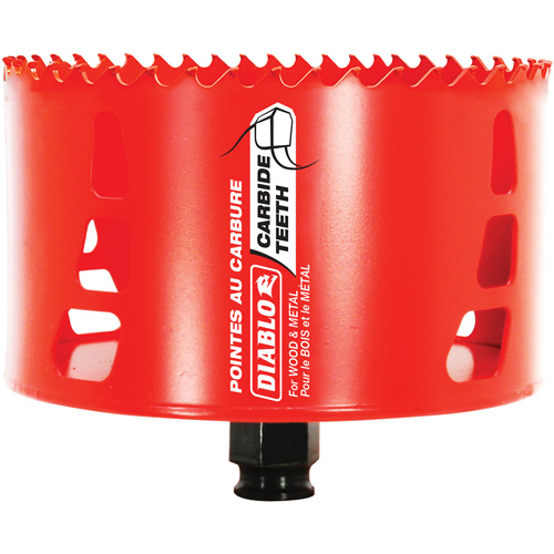 Scie cloche pour bois et m&eacute;tal, 4-1/2", Profondeur de la coupe 2-3/8", Carbure Auto-Cam