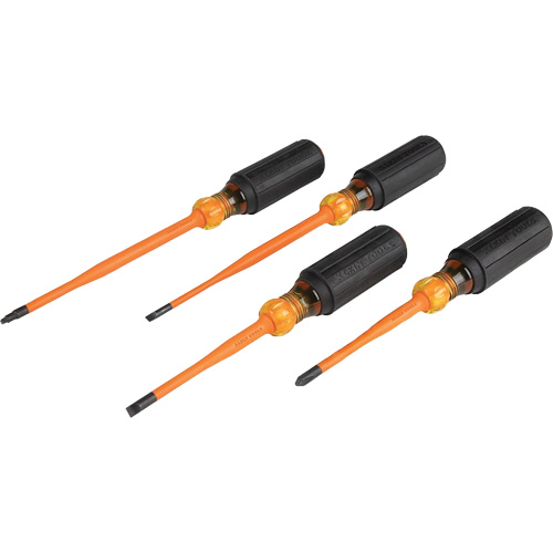 Slim-Tip Insulated Screwdriver Set, 1000 V, 4 Pcs Auto-Cam