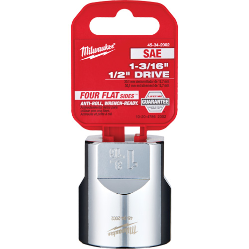 SAE Socket with Four Flat Sides, 1-3/16", 1/2" Drive, 6 Points Auto-Cam