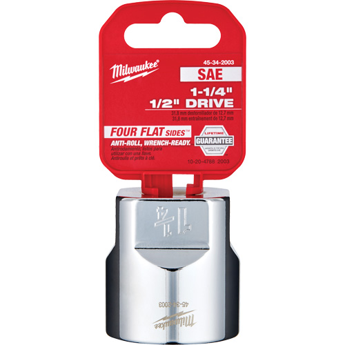 SAE Socket with Four Flat Sides, 1-1/4", 1/2" Drive, 6 Points Auto-Cam