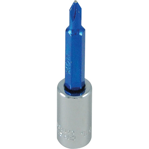 Douille tournevis &agrave; embout bleu, Phillips, #1, Prise 1/4" Auto-Cam