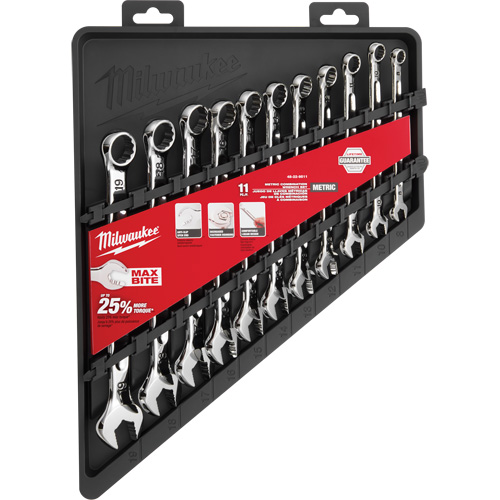 Wrench Set, Combination, 11 Pieces, Metric Auto-Cam