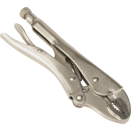 Locking Pliers with Wire Cutter, 7" Length, Curved Jaw Auto-Cam