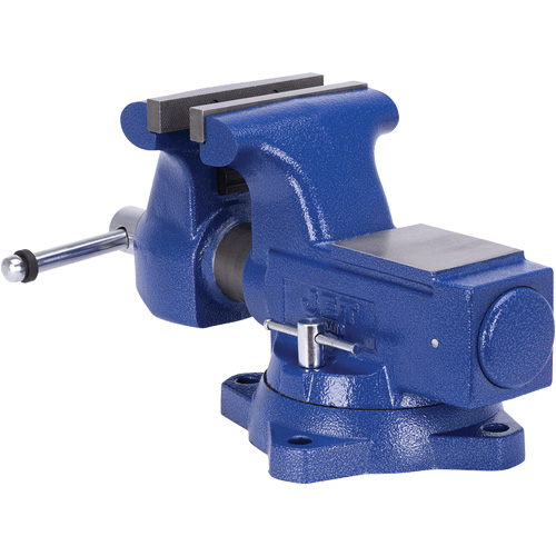 JBTV-6 Heavy-Duty Round Channel Bench Vise, 6-1/2" Jaw Width, 4" Throat Depth Auto-Cam
