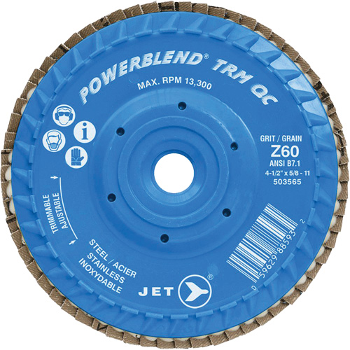 Disque &agrave; feuillets PowerBlend TRM QC ajustable, 4-1/2" x 5/8"-11, Type 27, Grain Z60, Alumine de zirconium Auto-Cam
