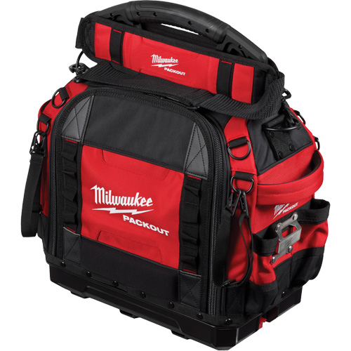 PackOut 15" Structured Tool Bag, Ballistic Polyester, 65 Pockets, Red Auto-Cam