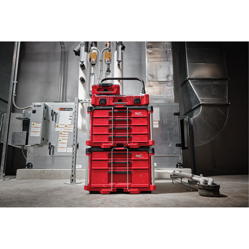 PackOut 4-Drawer Tool Box, 16-3/10" x 22-1/5" x 14-3/10", Red Auto-Cam