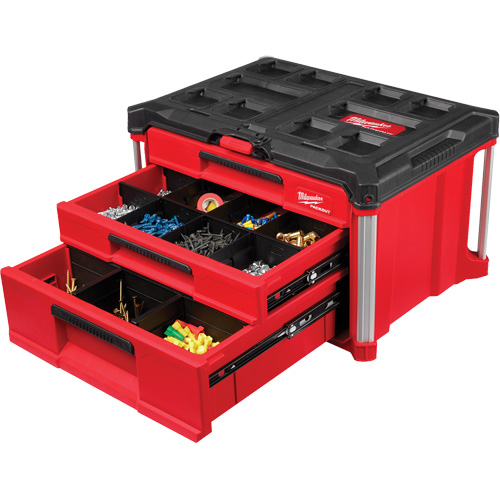 Boîte &agrave; outils avec 3 tiroirs PackOut, 16-3/10" x 22-1/5" x 14-3/10", Rouge Auto-Cam