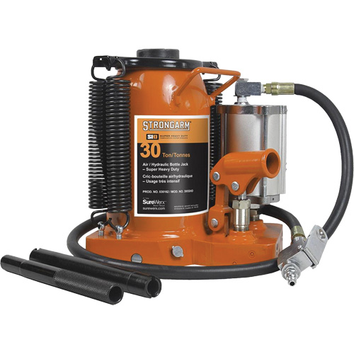 Air Assist Bottle Jacks, 30 Ton(s), Air Hydraulic Auto-Cam