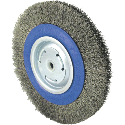 Brosse rotative &agrave; fil torsad&eacute;, 8" dia., Fils 0,014", Arbre 1/2" - 5/8" - 2 Auto-Cam