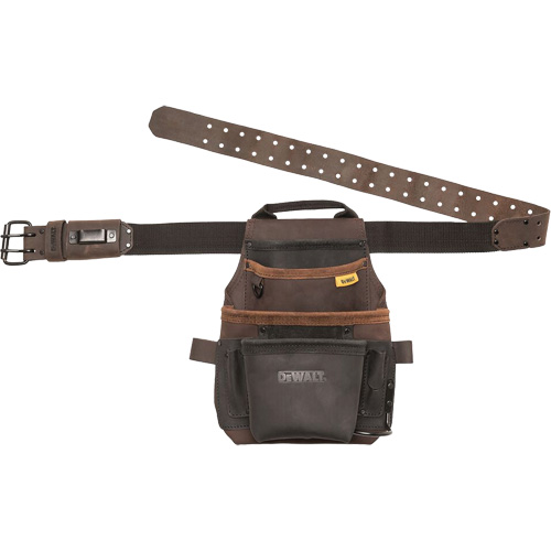 Tool Pouch & Belt, Multiple Tool Holder, Leather, 12 Pockets Auto-Cam