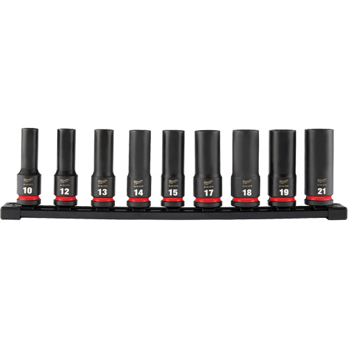 Jeu de douilles m&eacute;triques &agrave; 6 pans Shockwave Impact Duty, 9 Mcx, Chocs, Prise de 1/2", Profond Auto-Cam