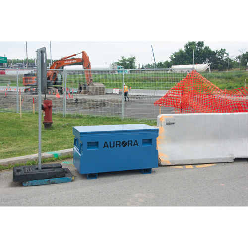 Jobsite Tool Box, 48" x 24" x 27-3/5", Steel, Blue Auto-Cam