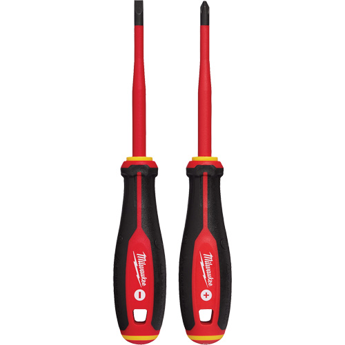 Insulated Slim Tip Screwdriver Set, 2 Pcs., Magnetic Auto-Cam