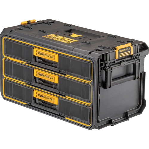 Unit&eacute; &agrave; trois tiroirs ToughSystem 2.0, 21-4/5" x 12-3/10" x 12-3/5", Noir/Jaune Auto-Cam