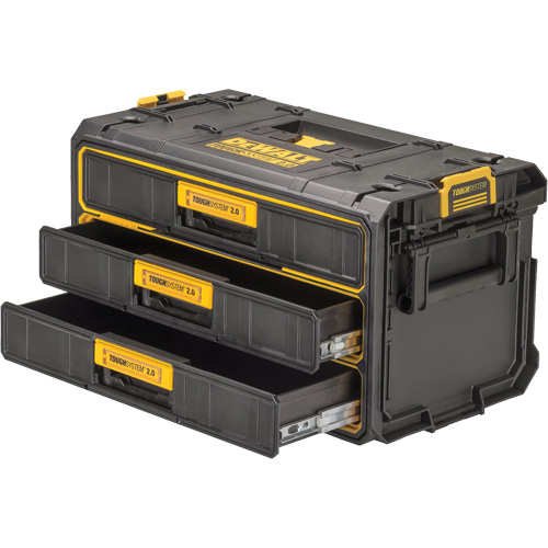 Unit&eacute; &agrave; trois tiroirs ToughSystem 2.0, 21-4/5" x 12-3/10" x 12-3/5", Noir/Jaune Auto-Cam