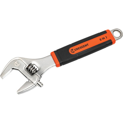 Adjustable Wrench, 8" L, 2-1/5"/31 mm Max Width, Chrome/Polished Auto-Cam