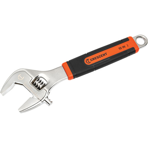 Adjustable Wrench, 10" L, 2-7/10"/38 mm Max Width, Chrome/Polished Auto-Cam