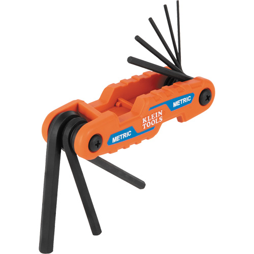 Compact Folding Hex Key Set, 8 Pcs., Metric Auto-Cam