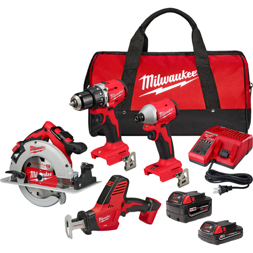 4-Tool Combo Kit, Lithium-Ion, 18 V Auto-Cam