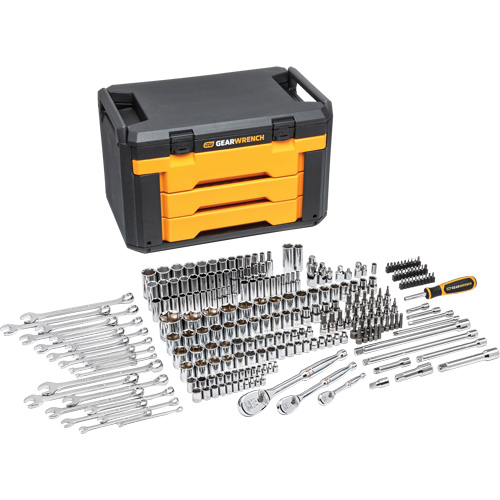 Jeu d'outils pour m&eacute;canicien &agrave; 6 pans dans boîte de rangement &agrave; trois tiroirs Auto-Cam