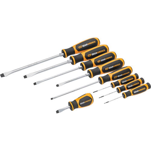 Slotted Dual Material Screwdriver Set in Foam Storage Tray, 9 Pcs. Auto-Cam