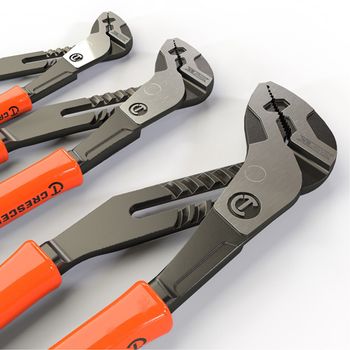 Z2 K9 Straight Jaw Dipped Handle Tongue & Groove Plier Set, 3 Pieces Auto-Cam