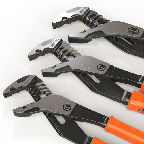 Z2 K9 Straight Jaw Dipped Handle Tongue & Groove Plier Set, 3 Pieces Auto-Cam