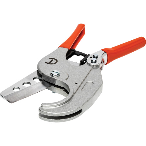 Ratcheting PVC Pipe Cutter with Dipped Grips, 1/4"- 2-3/8" Capacity Auto-Cam