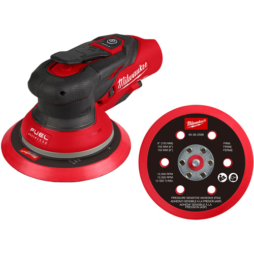 M12 FUEL 6" Random Orbital Sander, 6" Sand Paper, 12 V Auto-Cam