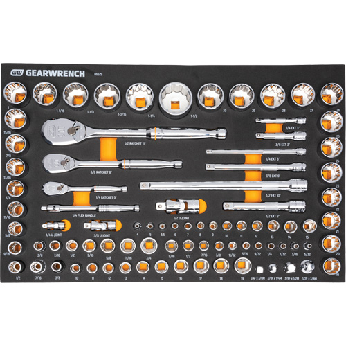 Mechanics Tool Set in Modular Foam Trays with Storage Unit, 194 Pieces Auto-Cam