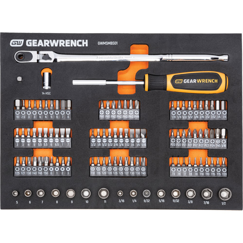 Mechanics Tool Set in Modular Foam Trays with Storage Unit, 194 Pieces Auto-Cam