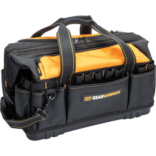 Professional 20" Tool Bag, Nylon, 33 Pockets, Black/Orange Auto-Cam