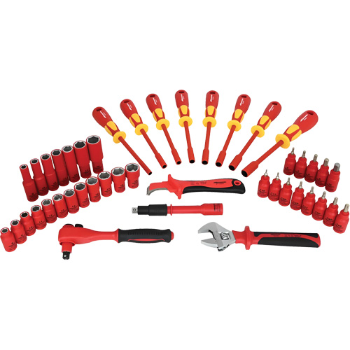 Insulated Socket & Tool Set, 44 Pcs Auto-Cam