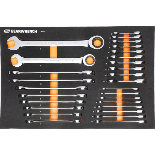MEGAMOD Metric Mechanics Tool Set in Modular Foam Trays with Rolling Cabinet, 358 Pieces Auto-Cam