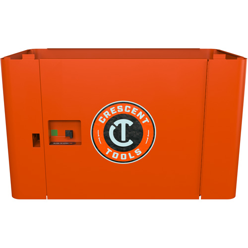 Armoire de rangement s&eacute;curis&eacute;e RAILWORKS en acier avec panneau &agrave; porte simple verrouillable Auto-Cam