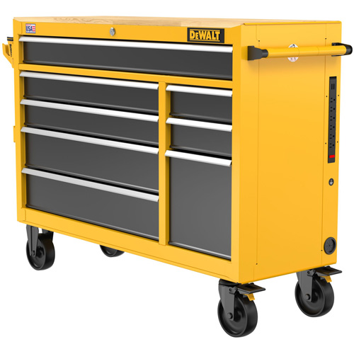 Postes de travail industriel mobile, 8 tiroirs, 52" la x Jaune Auto-Cam