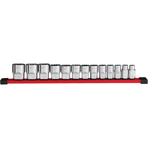 12-Point SAE Socket Set, 13 Pcs, 1/2" Drive Size Auto-Cam
