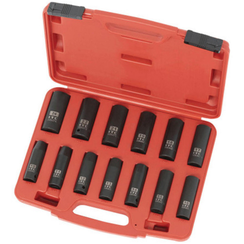 Jeu de douilles m&eacute;triques IPS-1312DM, 13 Mcx, Chocs, Prise de 1/2", Profond Auto-Cam