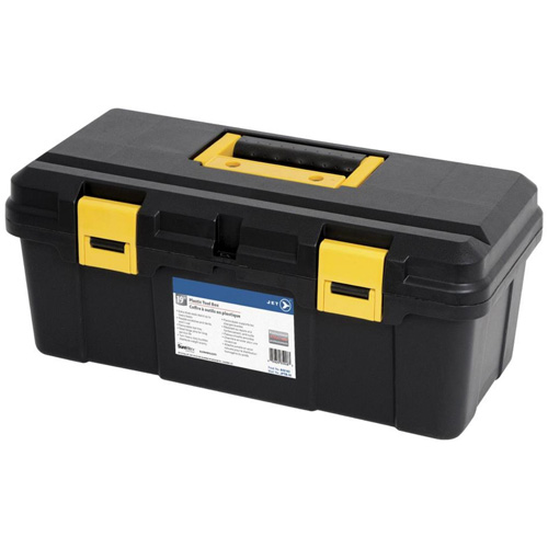 JPTB-19 Plastic Hand Tool Box, 19" W x 9" D x 8" H, Black Auto-Cam