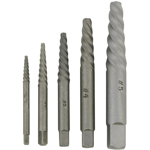 JSSE-5S Spiral-Type Screw Extractor Set, Alloy Steel Auto-Cam