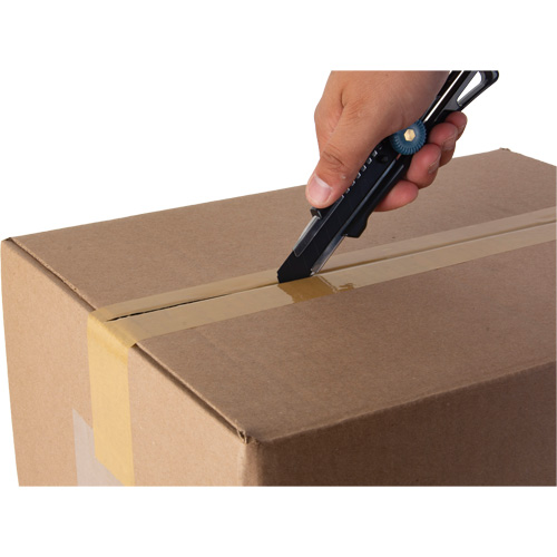Couteau professionnel de 18 mm avec verrouillage &agrave; cliquet, Acier inoxydable, Robuste, Prise en Plastique Auto-Cam