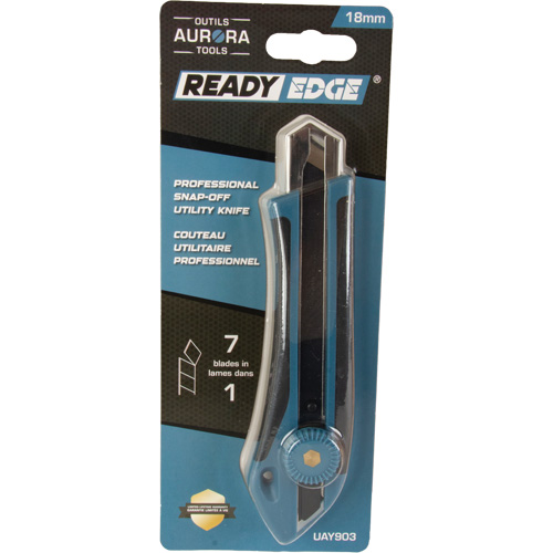 Couteau professionnel de 18 mm, Acier inoxydable, Robuste, Prise en Caoutchouc Auto-Cam