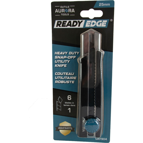 25mm Retractable Knife, Stainless Steel, Heavy-Duty, Rubber Handle Auto-Cam