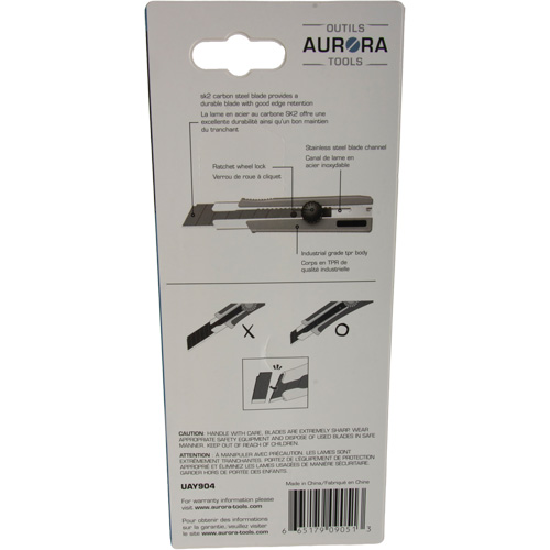 25mm Retractable Knife, Stainless Steel, Heavy-Duty, Rubber Handle Auto-Cam