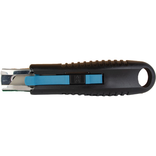 Standard-Duty Retractable Safety Knife, Stainless Steel, Rubber Handle Auto-Cam
