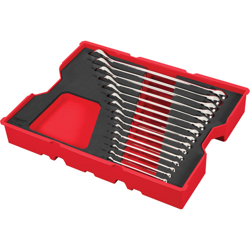 SAE Wrench Set with Tray for PACKOUT Drawers, Combination, 15 Pieces, Imperial Auto-Cam