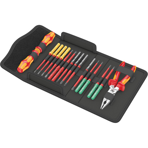 Jeu d'outils tr&egrave;s fin 1 avec syst&egrave;me de rep&eacute;rage doutils Tool Finder Kraftform Kompakt VDE 17, 1000 V, 17 M Auto-Cam